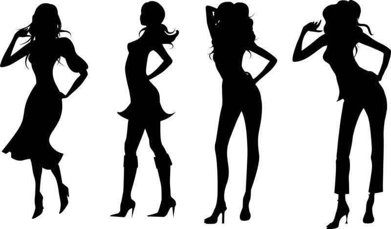 800x469 Runway Model Silhouette Clipart