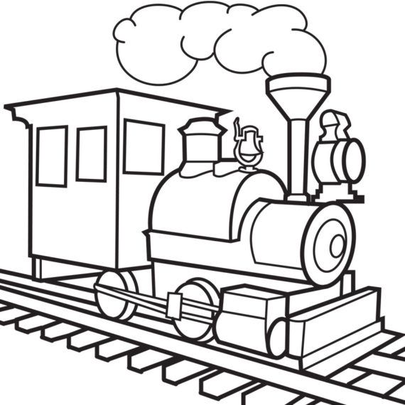 570x570 Train Engine Clipart Black And White
