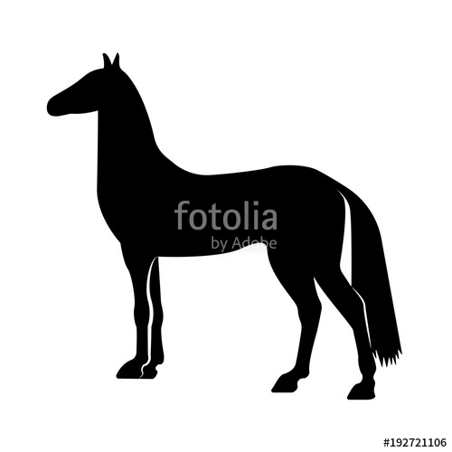 500x500 Vector Image Of A Silhouette Of A Horse Standing On The Hind Legs