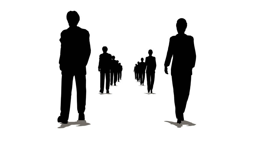852x480 Three Circles Of Business People Silhouette Stock Footage Video