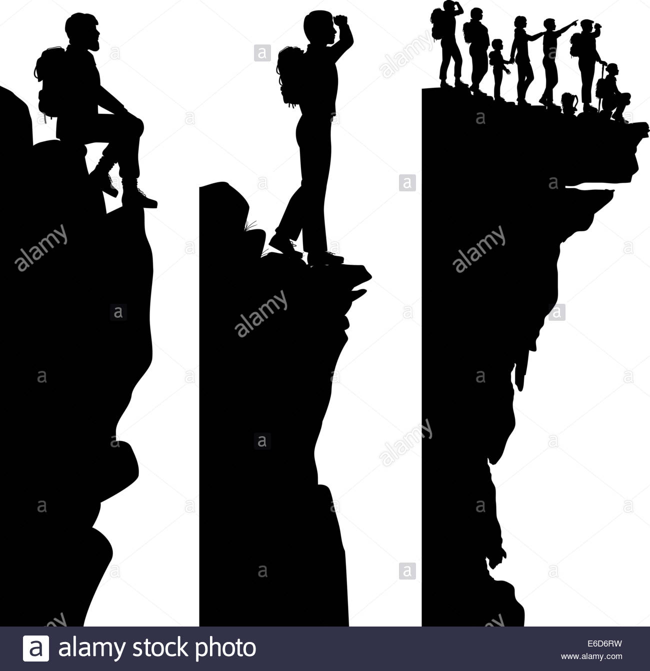 1300x1343 Three Editable Vector Side Panel Silhouettes Of Hikers Standing