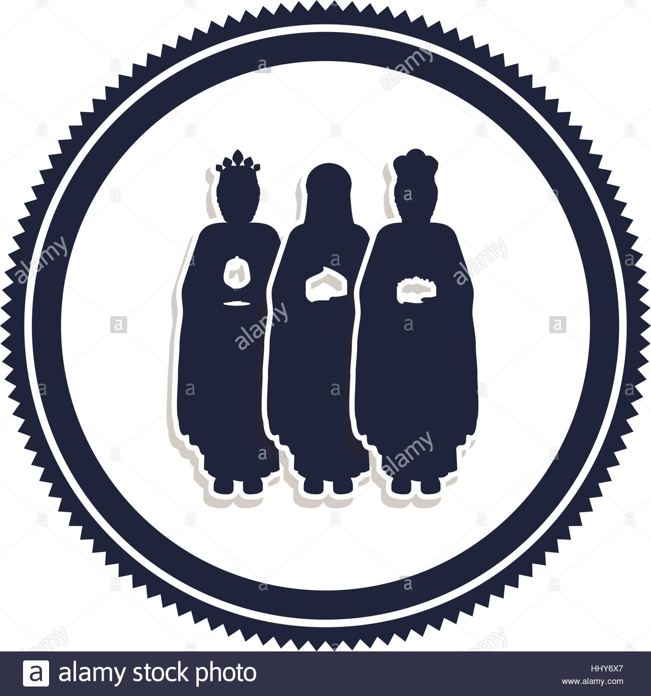 1300x1389 Silhouette Border With The Three Wise Men Vector Illustration