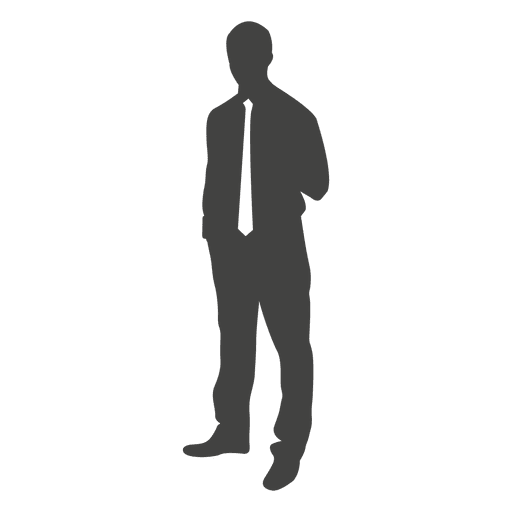 512x512 Businessman Standing Casually Silhouette With Tie