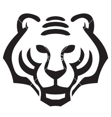 380x400 Tiger Face Vector Silhouette Tiger Face
