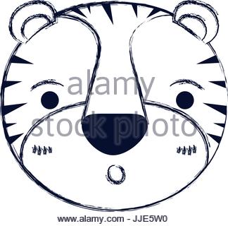324x320 Blurred Silhouette Cute Face Of Tiger Happiness Expression Stock