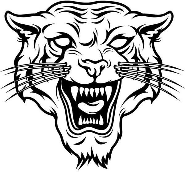 600x559 Angry Tiger Silhouette Vector Vector Silhouettes Free Vector Free