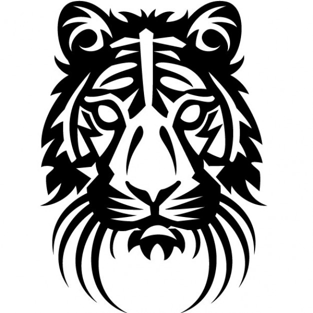 626x626 Black Tiger Head Vector Illustration Vector Free Download