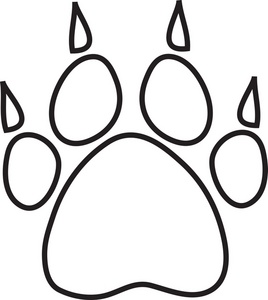268x300 Paw Print Outline Clipart
