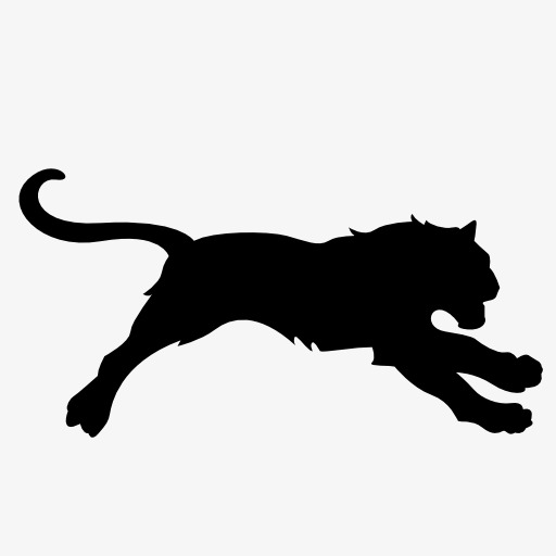 512x512 Tiger Silhouette, Animal, Projection, Black Silhouette Png Image