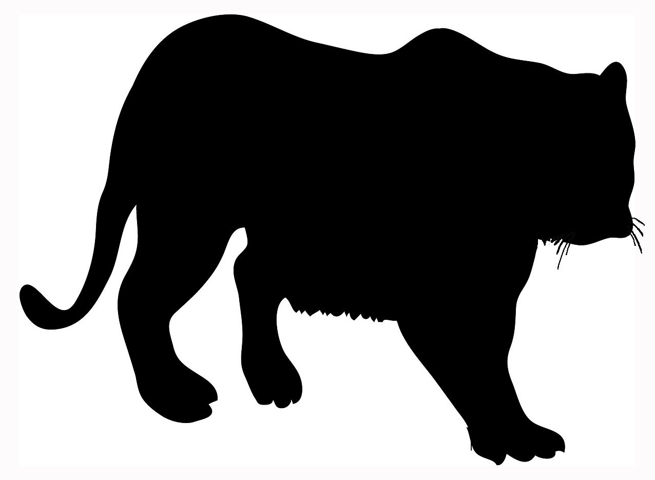 1276x935 Big Silhouette Of Tiger Black Cakes