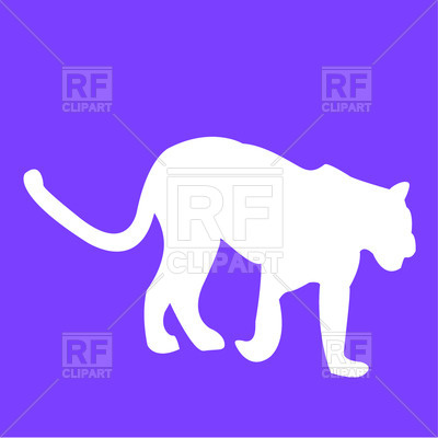 400x400 Silhouette Of Leopard Or Tiger Free Vector Clip Art Image