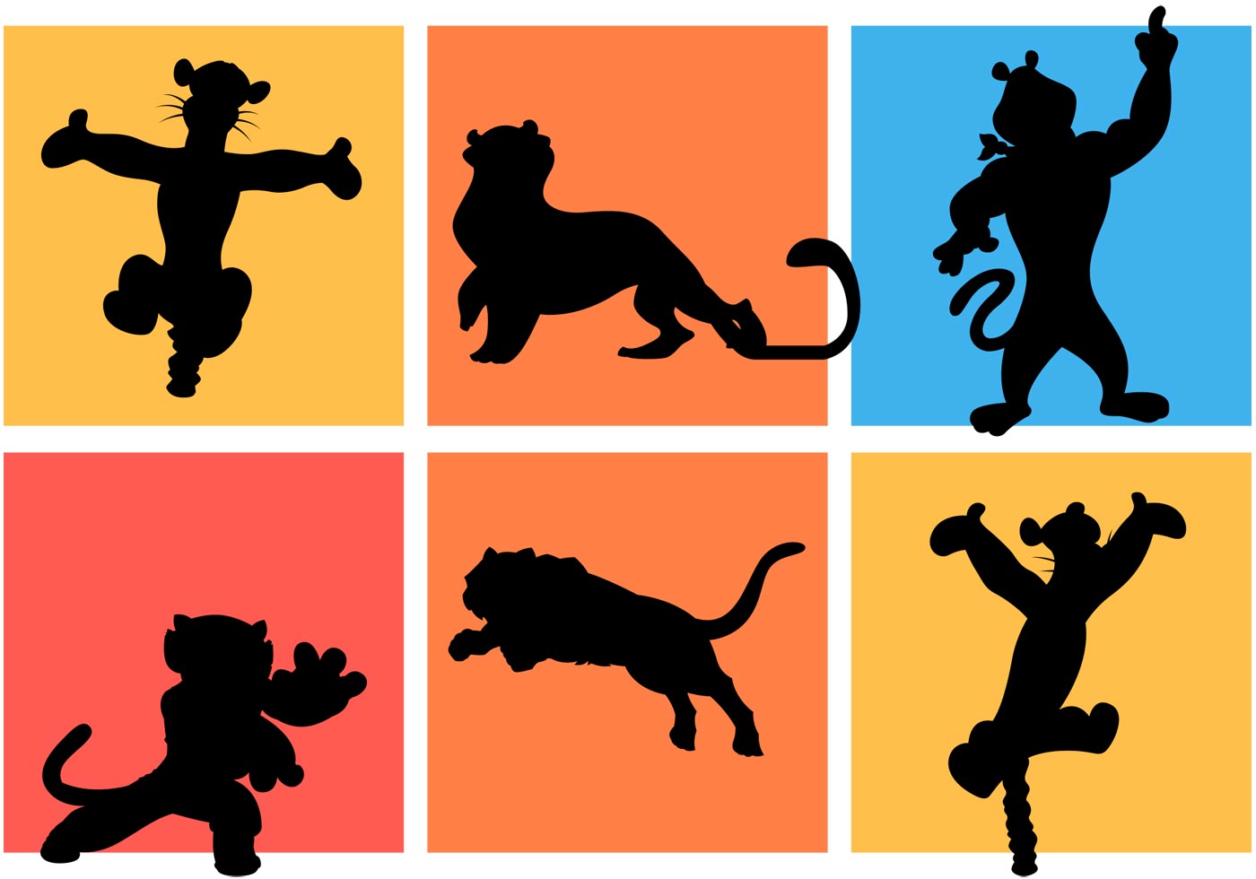 1400x980 Tiger Silhouette Free Vector Art