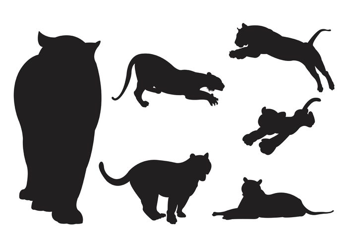 700x490 Vector Silhouette Of Tigers 117443