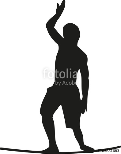 395x500 Slackline Wire Walker Silhouette Stock Image And Royalty Free