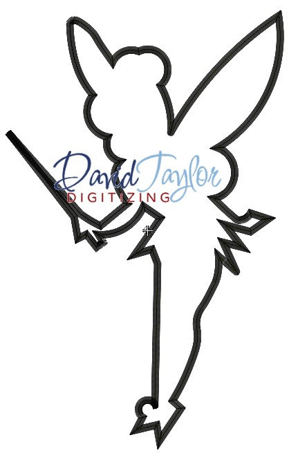 418x665 Tinkerbell Silhouette Embroidery Machine Design Applique