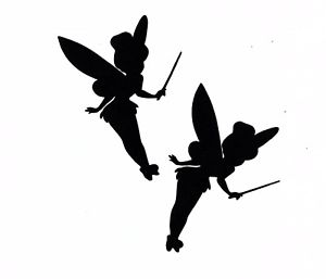 300x257 Black Silhouette Tinkerbell Fairy Paper Cut Outs Cutouts Die Cuts
