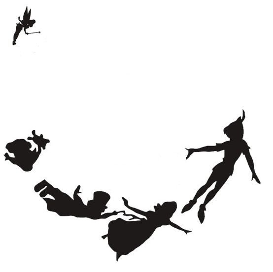 554x553 Peter Pan Silhouette Decal Peter Pan, Tinker Bell And Stencils