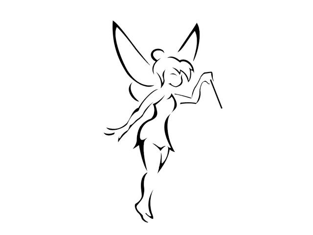 640x480 Tinkerbell Tattoo Outline