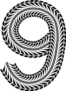 230x319 Black Numbers Silhouette In Tire Tracks Form. Eps10 Stock Vector