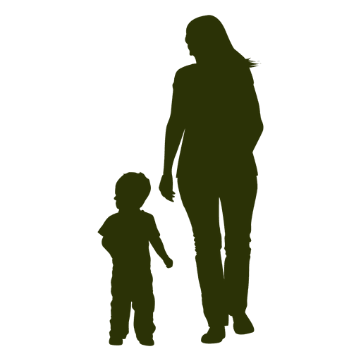 512x512 Mother Jumping With Kid And Toddler Silhouette
