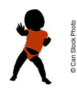 150x180 Female Infant Toddler Illustration Silhouette. Female Infant