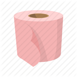 256x256 Bathroom, Bumf, Cartoon, Isoled, Paper, Roll, Toilet Paper Icon