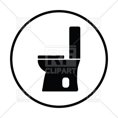 400x400 Silhouette Of Toilet Bowl Icon Royalty Free Vector Clip Art Image