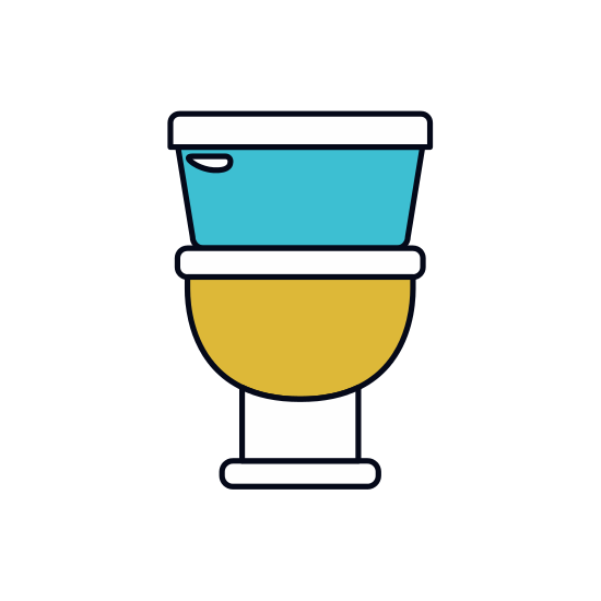 550x550 Color Sections Silhouette Of Toilet Icon In Front View