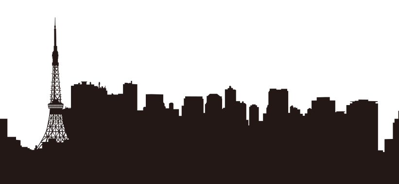 821x380 Tokyo Skyline Sticker Wall Decal