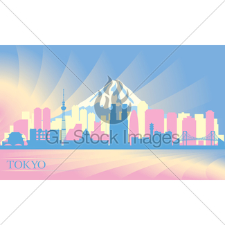 325x325 Tokyo City Skyline Silhouette Gl Stock Images