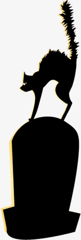 285x837 The Frightened Cat On Tombstone, Halloween, Tombstone, Startle Png