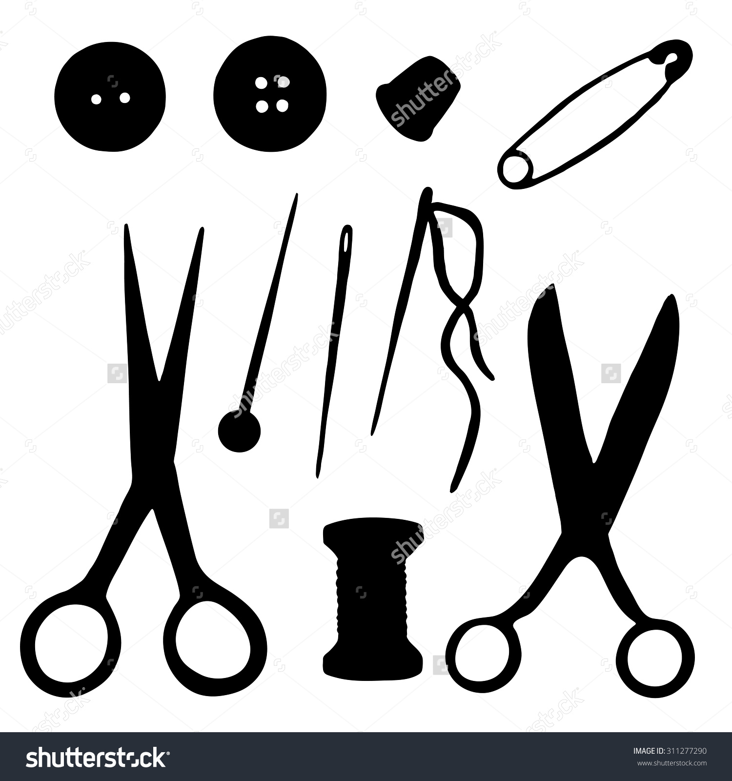 1500x1600 Scissors Silhouette Clipart Black And White