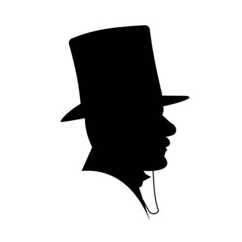 500x500 Man With Tophat Silhouette Car Decal Sticker Ebay