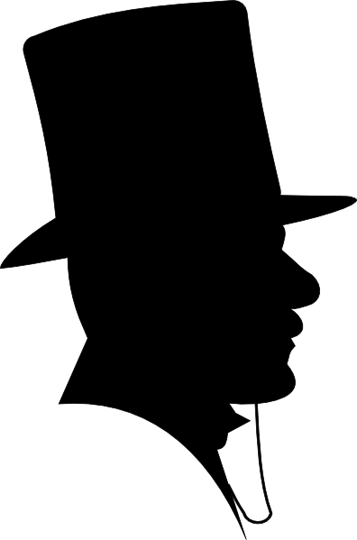 396x599 Victorian Man Silhouette Man Wearing A Top Hat Clip Art