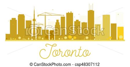 450x234 Toronto City Skyline Golden Silhouette. Vector Illustration