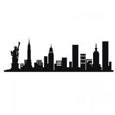236x236 New York City Skyline Silhouette Vinyl Wall Art Sticker Outline