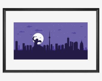 340x270 Toronto Print Toronto Skyline Canada Print Toronto