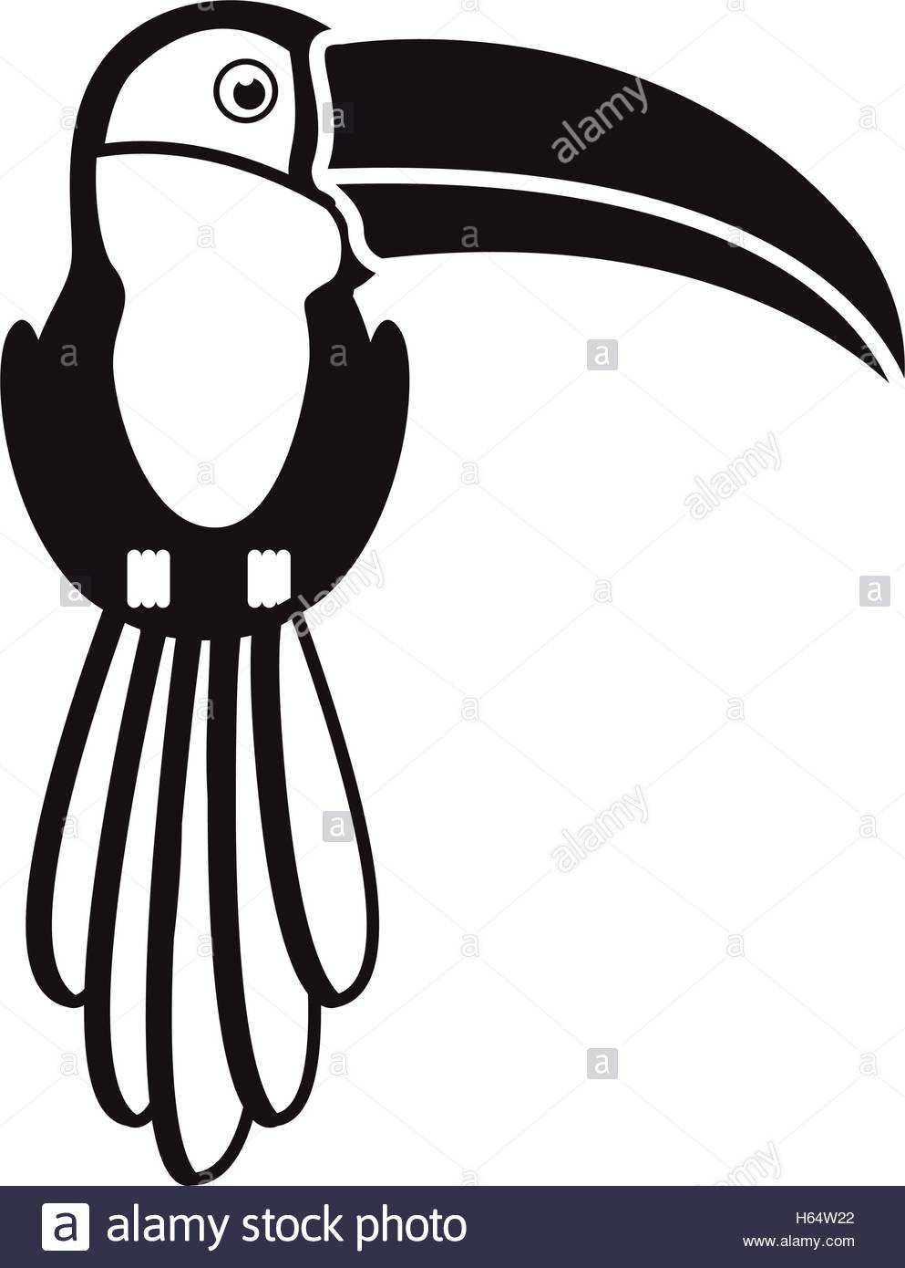 993x1390 Silhouette Of Toucan With Beak And Feathers Stock Vector Art