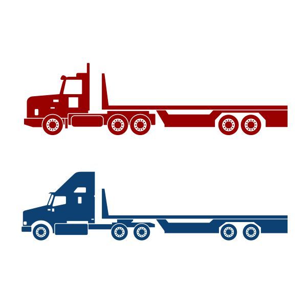 600x600 Flatbed Truck Cuttable Design Cut File. Vector, Clipart, Digital