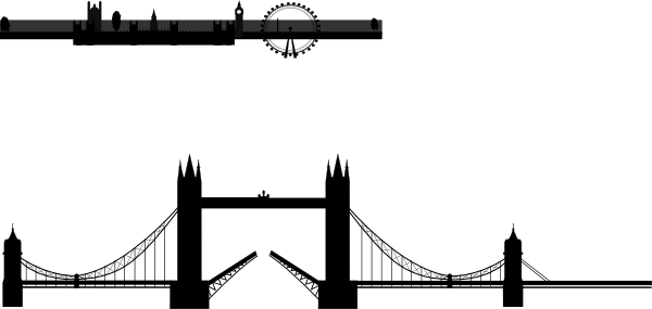 600x285 London Bridge Silhouette Clip Art
