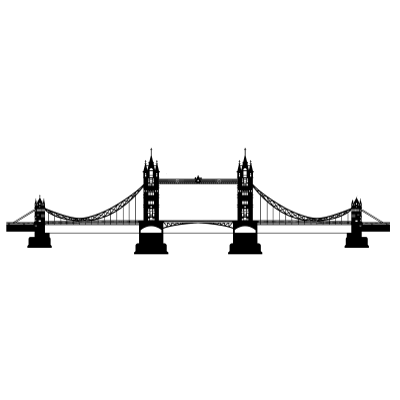 400x400 London Tower Bridge Silhouette Clipart Transparent Png