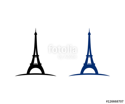 500x417 Silhouette Tower Eiffel Paris Prancis Icon Logo Design Stock