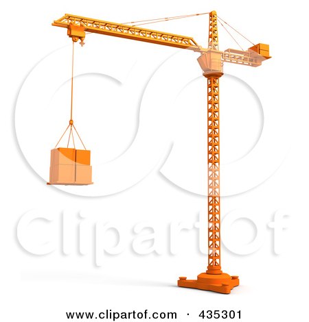 450x470 Royalty Free (Rf) Clipart Illustration Of A 3d Orange Tower Crane