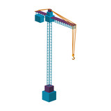 160x160 Black Silhouette Construction Tower Crane Vector Illustration