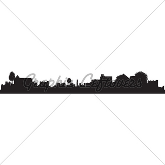 325x325 Town Silhouette Gl Stock Images