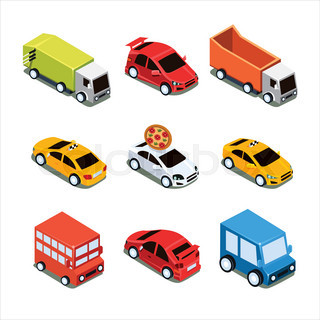 320x320 Transport Set Of Cute Urban Cars Silhouette Stock Vector Colourbox