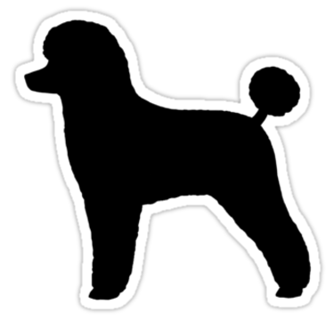 375x360 Black Toy Poodle Silhouette Waterproof Die Cut Sticker Dogs