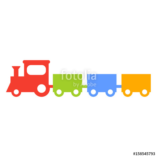 500x500 Vector Colorful Silhouette Of A Toy Train Stock Image And Royalty