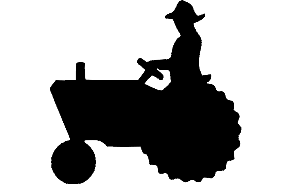 1002x633 Tractor Silhouette 2 Dxf File Free Download