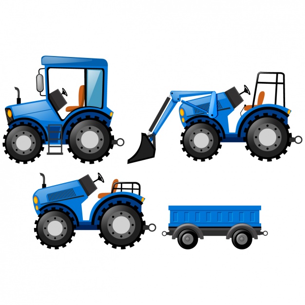 626x626 Blue Tractors Design Vector Free Download
